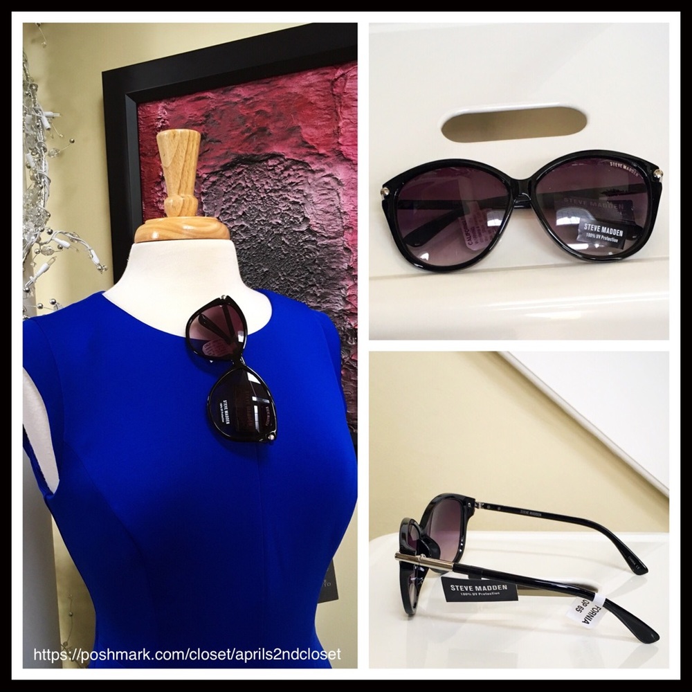 STEVE MADDEN BLACK SUNNIES SUNGLASSES - Picture 6 of 8